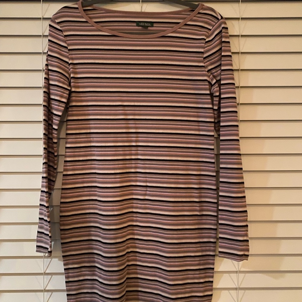 Wild Fable Multicolor Striped Long Sleeve Dress
